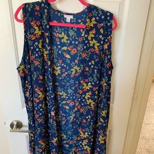 Floral long vest